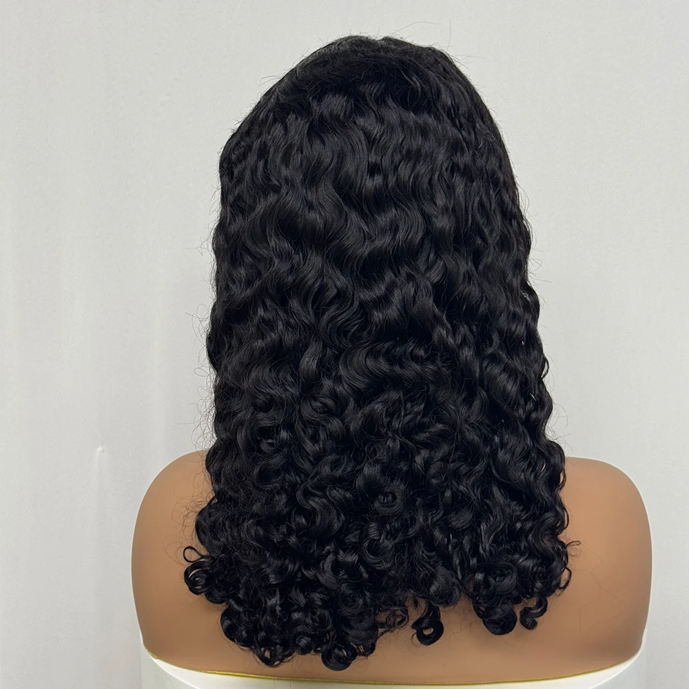 220% Density Water Wave Curly Human Hair Wig Ombre Bob Human Hair Wig 13x4 Transparent Lace Front Wig for Black Women