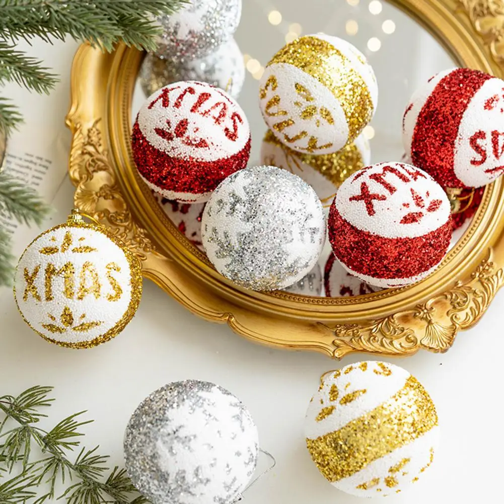 

Hanging Christmas Balls Shatterproof Christmas Ball Ornaments Festive Hanging Pendants for Xmas Tree 3pcs Big Balls with Lanyard