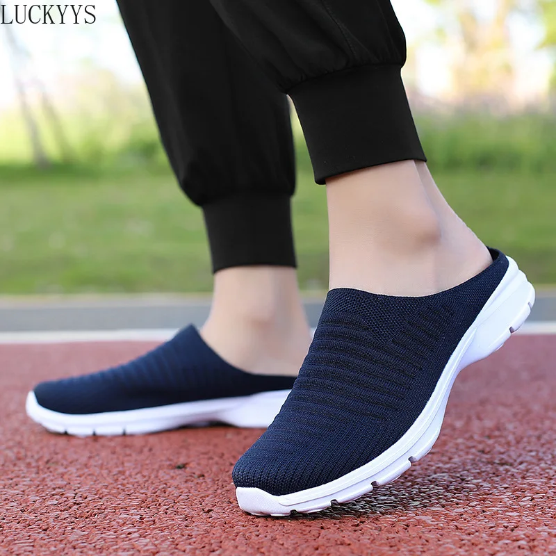 

Slippers Summer Men Mesh Breathable Home Indoor Slippers Men Thick Bottom Slides Fashion Couple Walking Shoes Chanclas Hombre