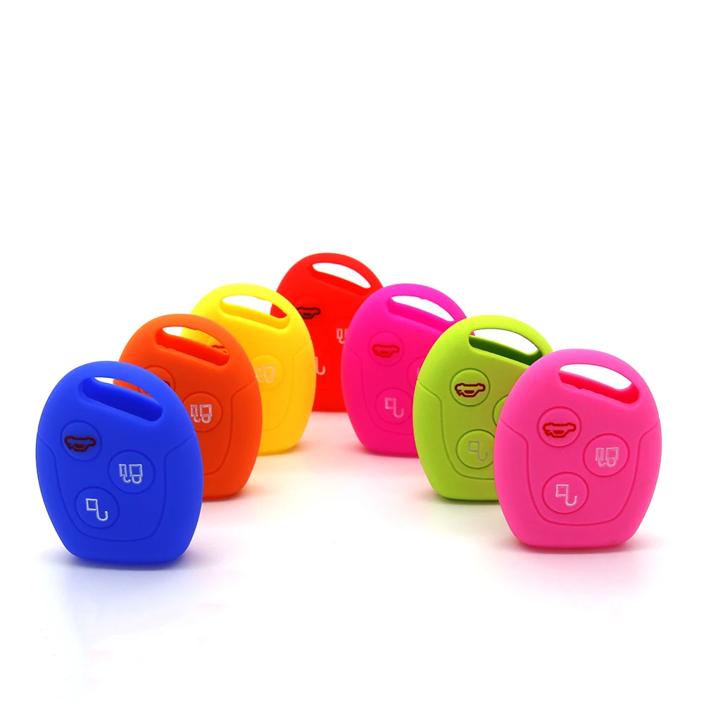 Pusakieyy 3 Buttons Remote Silicone Car Fob Key Case Cover Ford Focus Mondeo Festiva Fusion Suit Fiesta KA Holder Protector key case cover key case remote control case cover