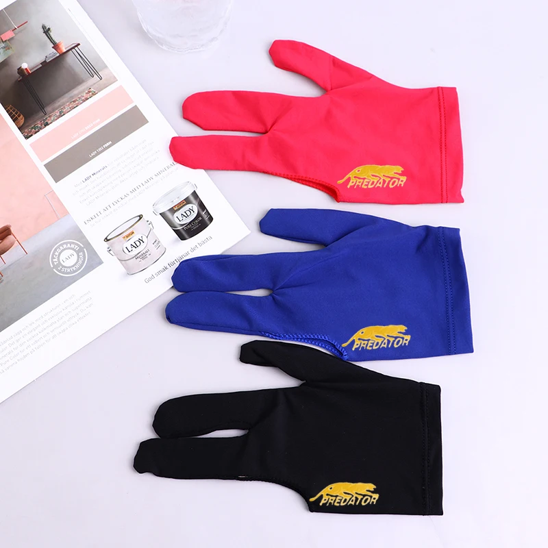 Billiard Gloves 1pc Spandex Snooker Billiard Cue Glove Pool Left Hand Open Three Finger Accessories