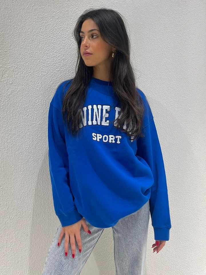 

Early Autumn Women O-neck Sweatshirt Letter Embroidery Loose Casual Long Sleeve Female Pullover 2023