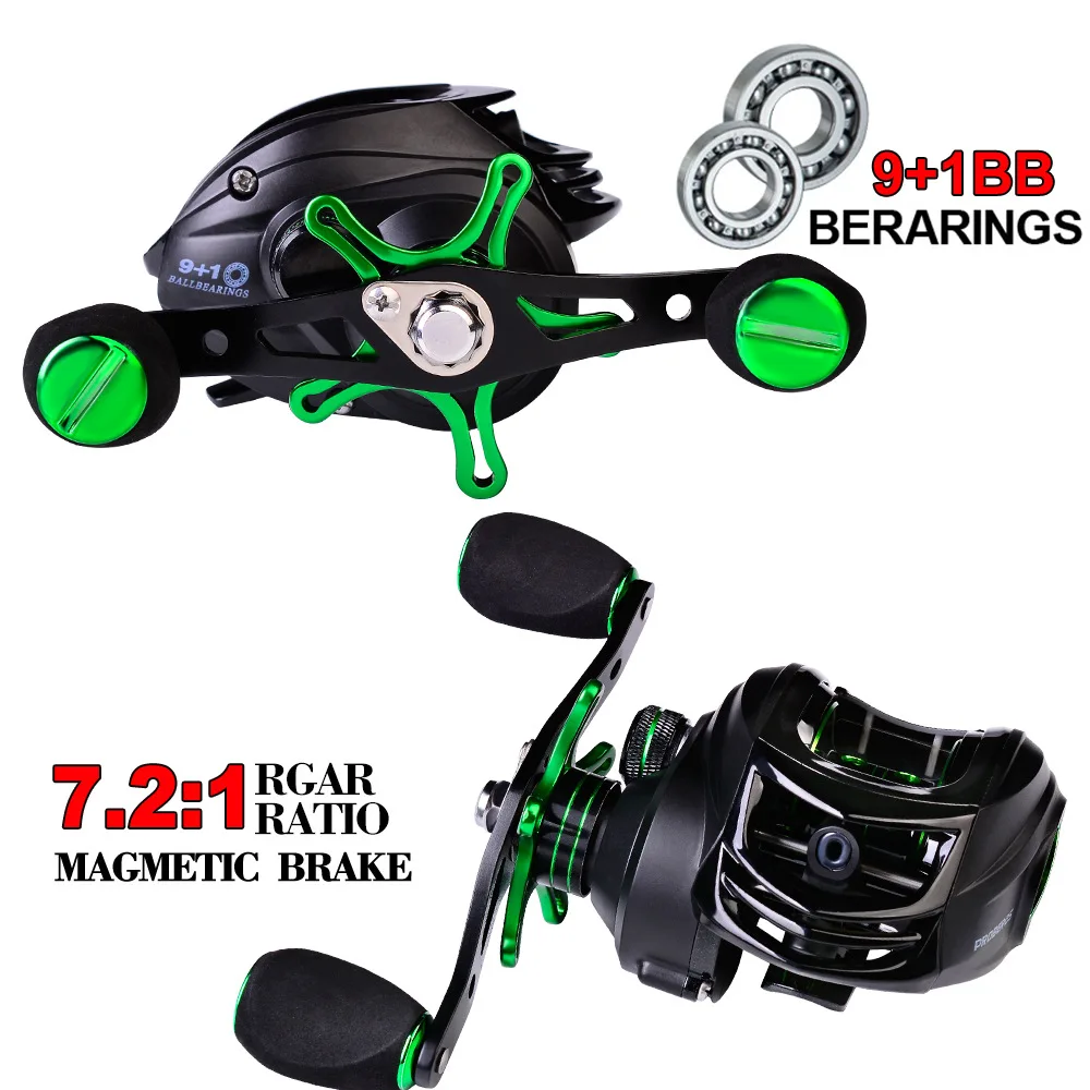 

Baitcasting Reel 7.2:1 High Speed Long Shoot Prevent Line Tangling Fishing Reel Fresh Saltwater Reel Fishing Pesca