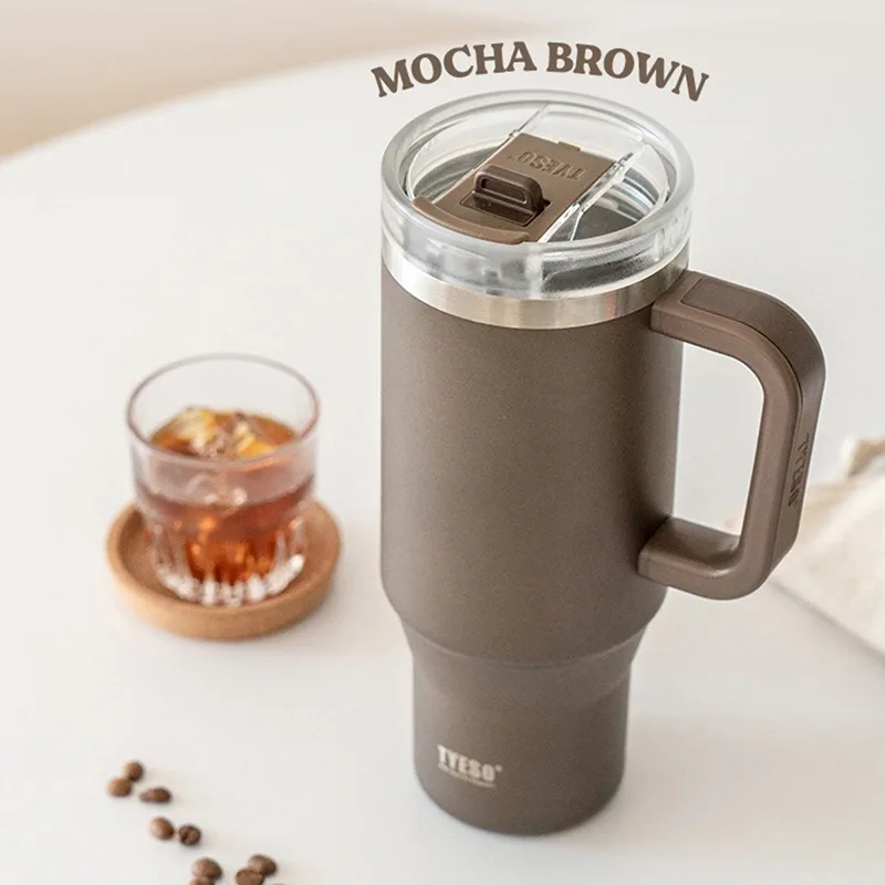 Stainless Steel Insulated Coffee Cup with Handle for Outdoor Use