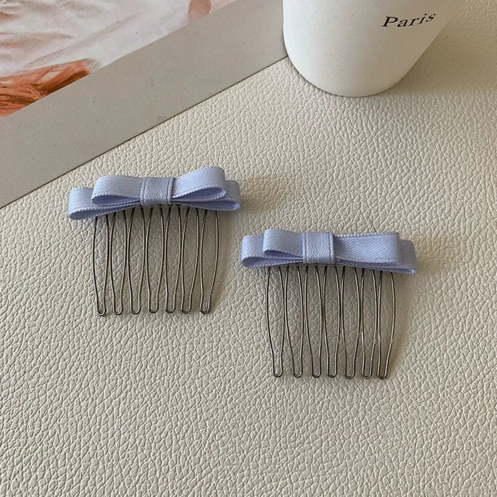 2 stücke Koreanische Eingesetzt Kamm Bogen Haar Kamm Schmuck Haar Clip Vielseitig Einfache Anti-skid Locken Pony Seite Top Clip hairAccessoires – Detail 9