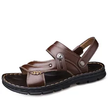 

Men's Leather Sandal Men Summer Slippers Male Platform Sandals Casual Beach Shoes Men's Non-Slip Outdoor Slippers Men's Shoes