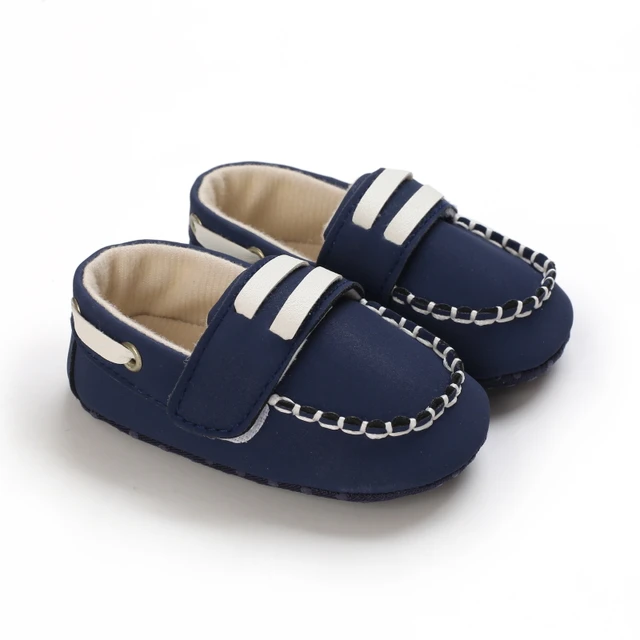 Newborn Baby Prewalker Girls Boys Casual Shoes Leather Non-Slip Soft-Sole Infant Toddler First Walkers 0-18M Baptism B299 Blue