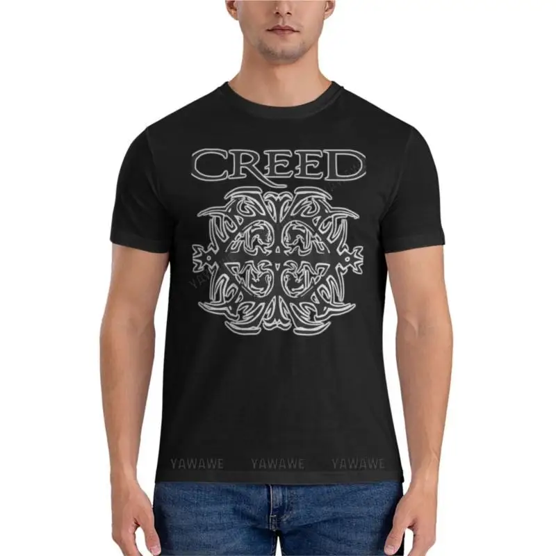 

Футболка мужская классическая с надписью «best logo creed», базовая тенниска, майка черная для лета