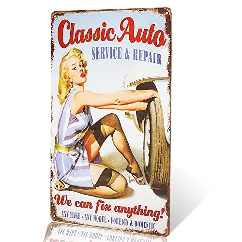 dingleiever-Metal Tin Signs Classic Auto Garage Full Service Repair we can fix Anything Garage Wall Decor