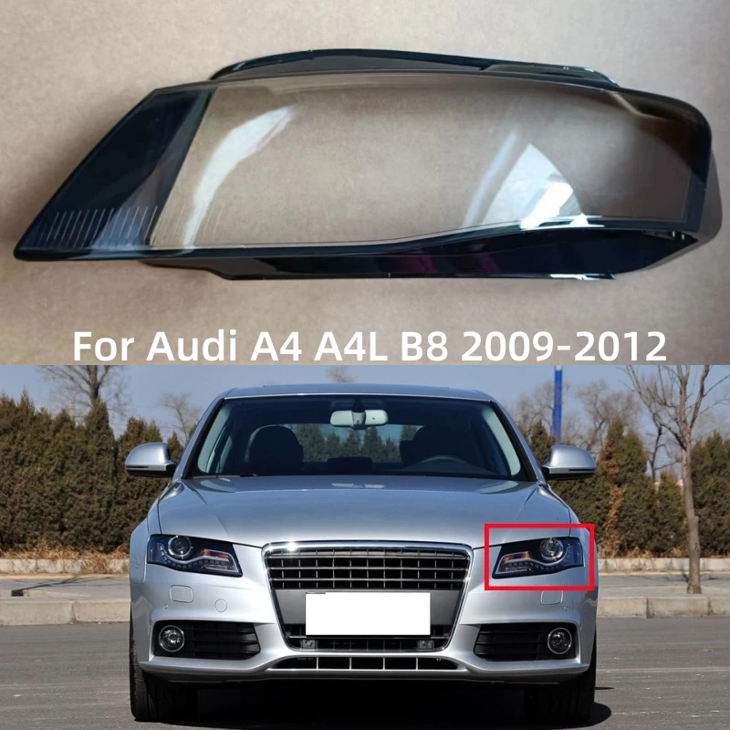 Auto Koplamp Cover Voor A4L B8 2009 2010 2011 2012 Auto Koplamp Cover Koplampen Transparante Lampenkap Auto Koplamp Lampenkap(Rechtsaf