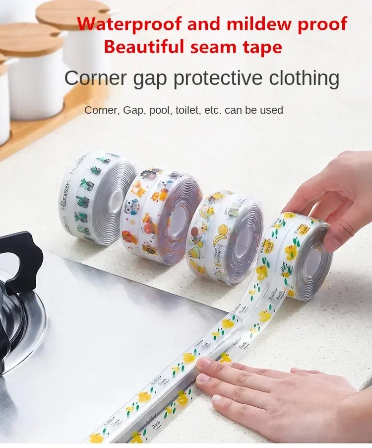 Shower Bath Sealing Strip Tape Caulk Strip Self Adhesive Waterproof Wall Sticker Sink Edge Tape for Bathroom Kitchen Accessories