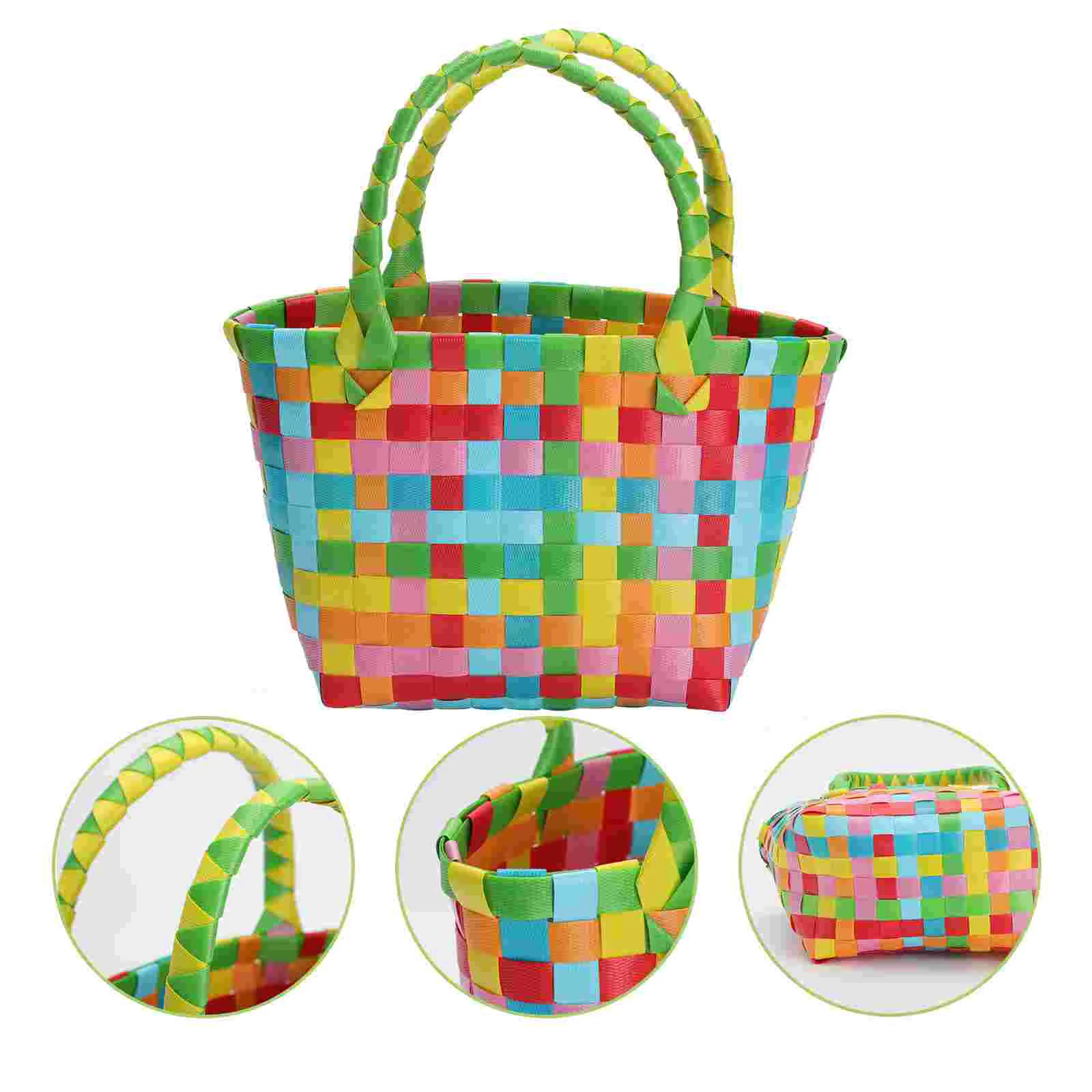 

Storage Basket Little Baskets Plastic Messenger Ladies Tote Handbags Woven Food Small Shopping