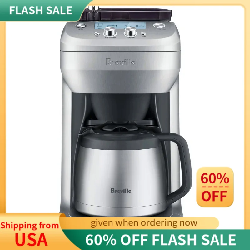 

Breville Grind Control Coffee Maker, 60 ounces, Brushed Stainless Steel, BDC650BSS,Silver