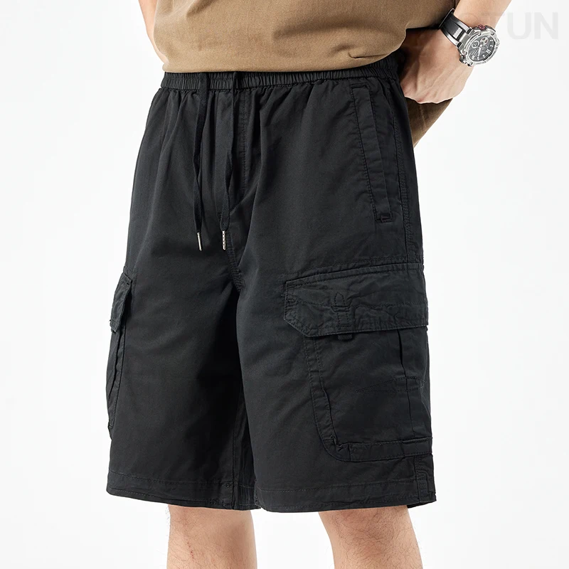 Men's Casual Cargo Shorts Man Overalls Beach Sports Loose Fit Outdoor High Street Male Short Pants