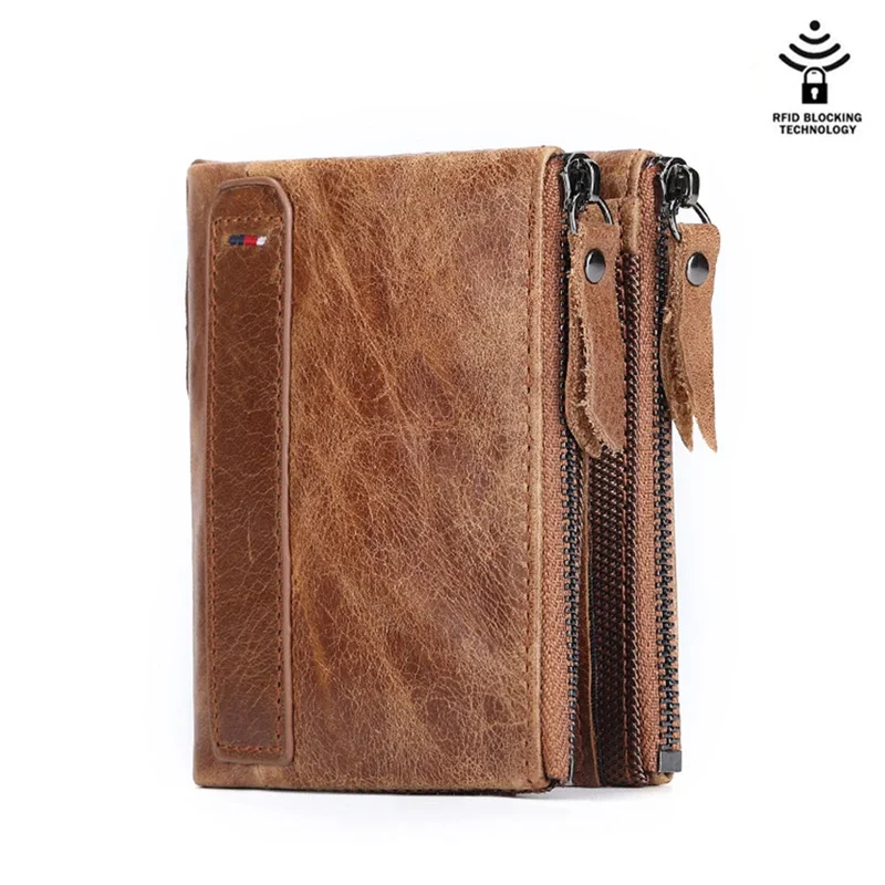 2020 New Cowhide Genuine Leather Men Wallet Short Coin Purse Small Vintage Wallets Brand High Quality Designer Holder