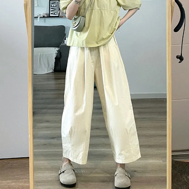 Maternity Pants Spring Summer Thin Casual Wide-Legged Large Size Work Bottoming