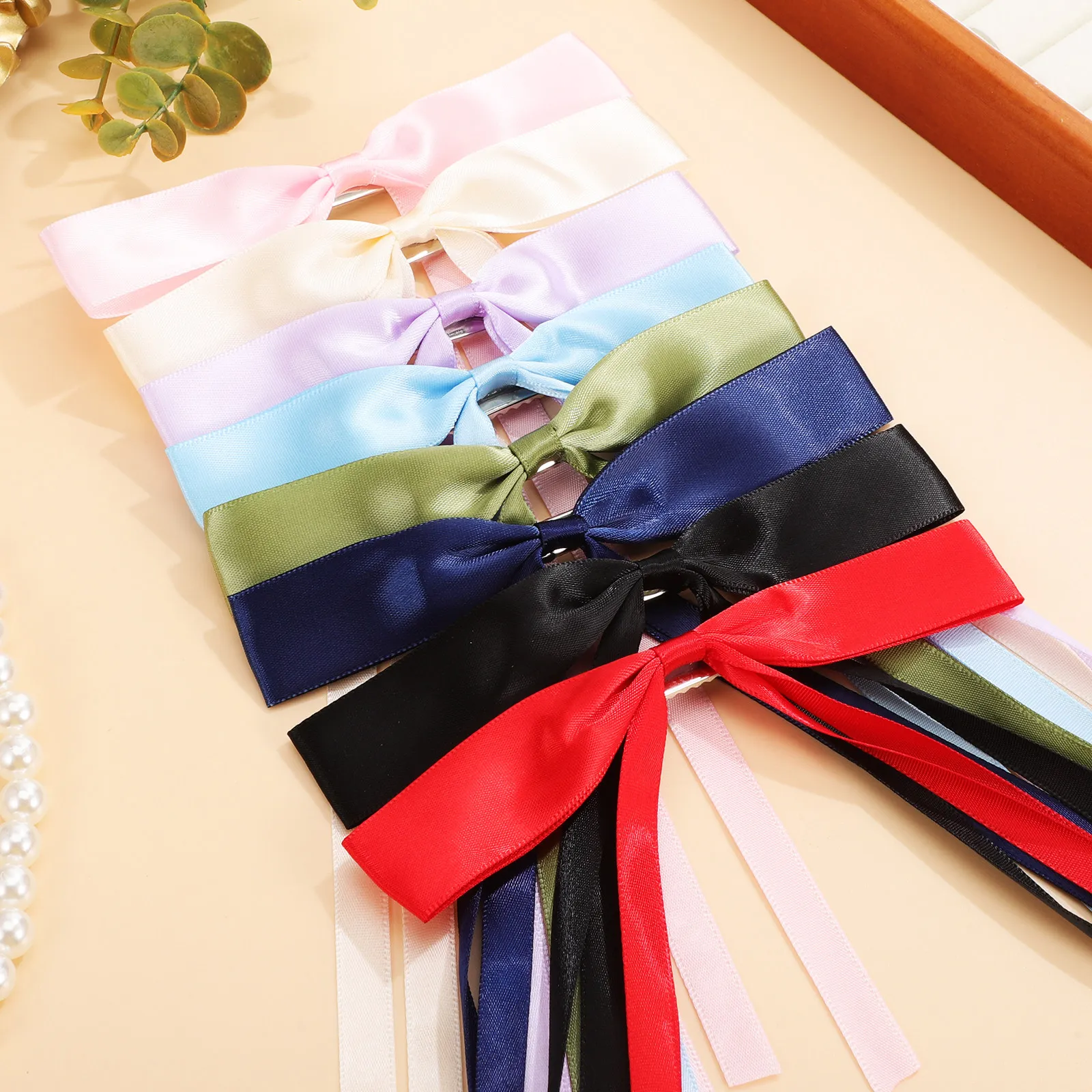 16Pcs 활 모양 헤어 클립 패브릭 리본 리본 매듭 액세서리 스타일링을위한 귀여운 헤어 바레트 여성 소녀 귀여운 머리 장식
