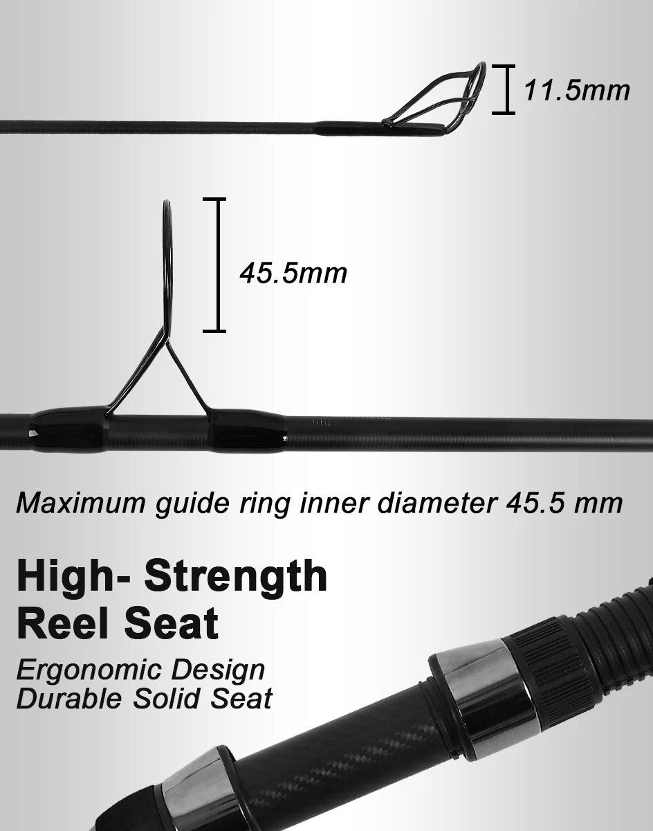 MIFINE ULTRA TEAM LT CARP Spinnruten XH 24T Carbon 3,75LB 3,6M/3,9M Lange Surfcasting-Angelruten für Süß- und Salzwasser – Detail 4