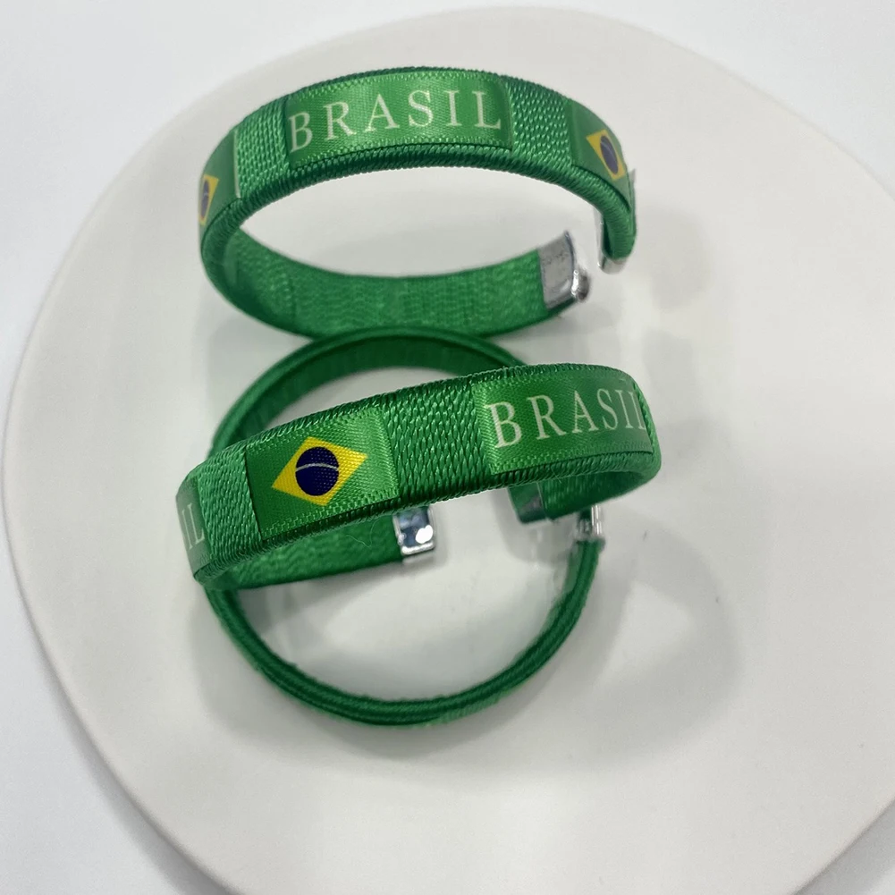 1-8Pcs National Flags Bangle Diameter 65mm Country Flag Wristband Souvenir Sport Friendship Bracelet for Football Match Cheering