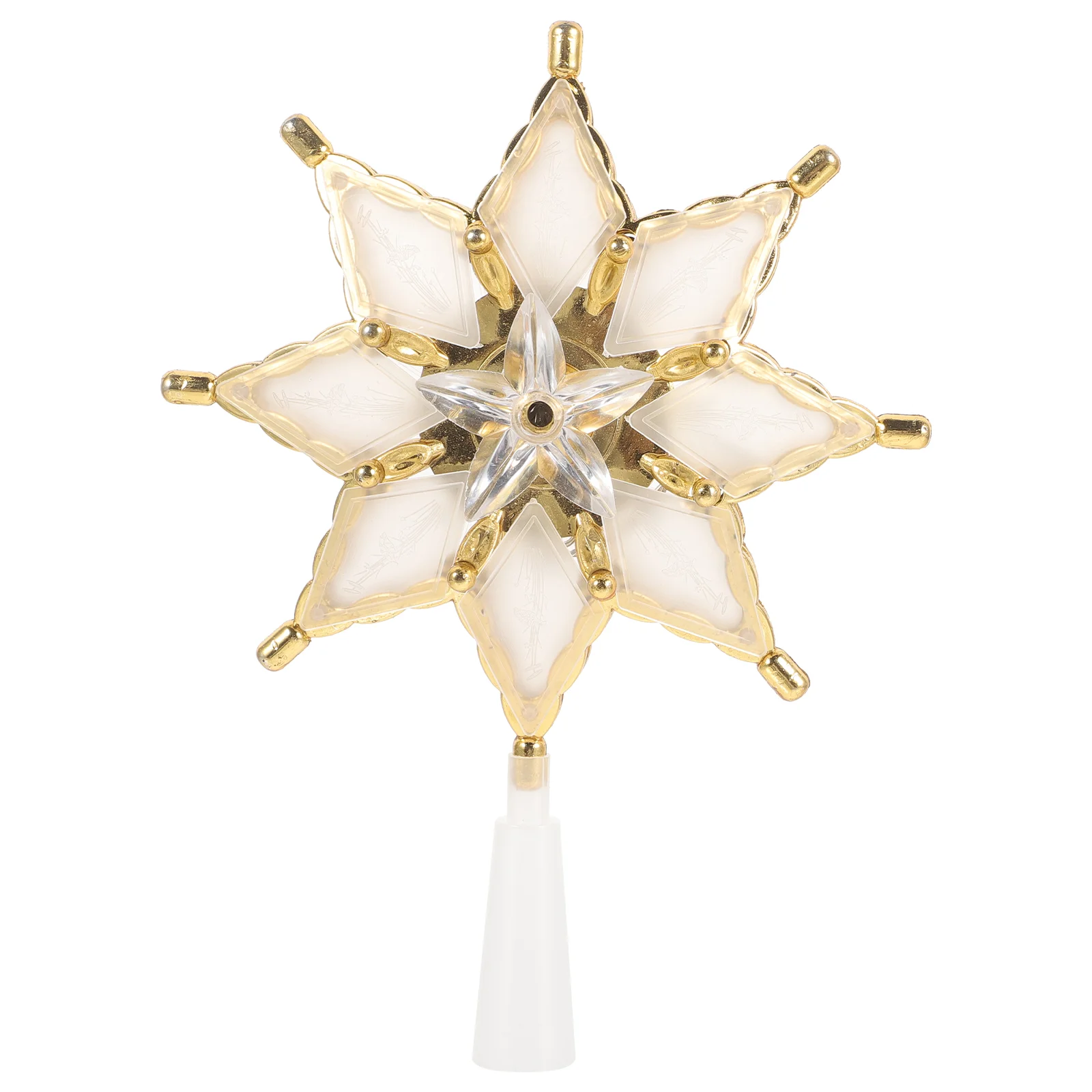 

Christmas Tree Star Toppers 3D Star Tree Topper Lights Double Sided Gold Snowflake Tree Top Led Lights Ornament Xmas Tree