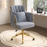 Anchor Gaming Chair Light Luxury Bedroom Girls Makeup Chair Gold Lift Feet Textured Material Office Computer Chair 2
