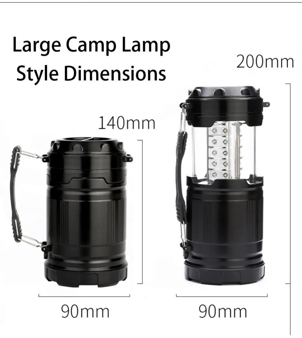 Description Picture 2 of itemMini 3*COB Tent Lamp LED Portable Lantern TelescopicTorch Camping Lamp Waterproof Emergency Light Powered