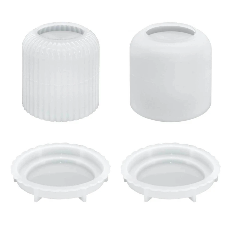 

Set of 2 Silicone Molds Cement Moulds for DIY Handmade Candle Decorative Vase