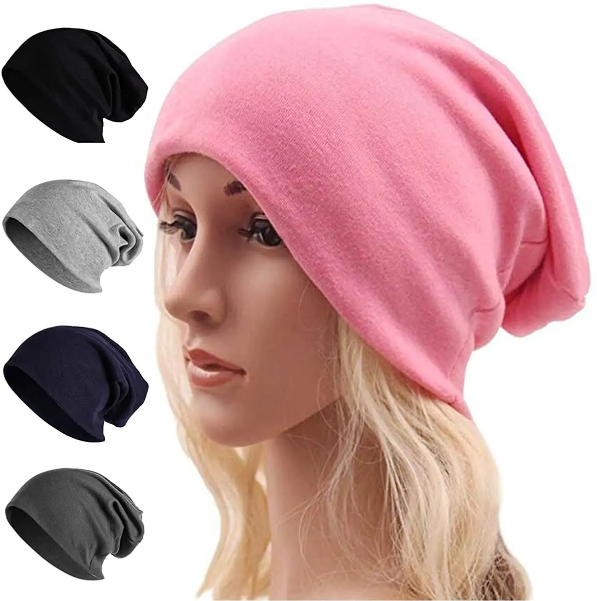 Hip-hop Beanies Hat for Women Men Stretch Slouchy Outdoor Skull Cap Suitable for Spring Autumn Winter Skullies Beanie Caps - 4