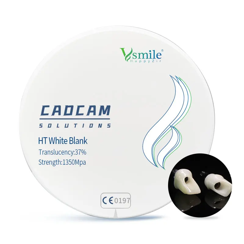 

Denture Material HT WHITE ZIRCONIA BLOCK 98*14mm in Cad Cam System for Dental Lab make Dental Crown and Bridge