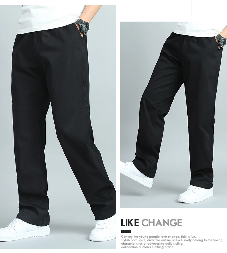 Große Größe Herren Freizeithose Relaxed Fit Baumwollhose Elastische Taille Kordelzug Jogginghose Herren Joggerhose Sommer Frühling – Detail 4
