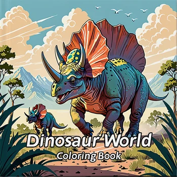 Dinosaur World Coloring Book for Adults And Teens Featuring Cute Kill Time Graffiti Painting Drawing Art Book Halloween gift 1