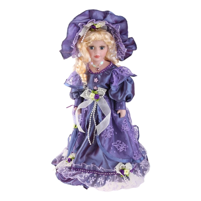 Victorian Porcelain for Doll 16 inches Little Girl People Figures in Dress Hat Dropship ggt33 транспортные средства fisher price® little people возраст 1–5 лет