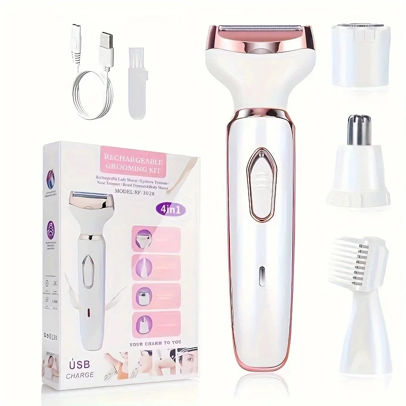 Xiaomi 4 In 1 Electric Lady Shaver Armpit Bikini Arm Leg Face Mustache Removal Painless Cordless Trimmer Razor Gifts Women 6