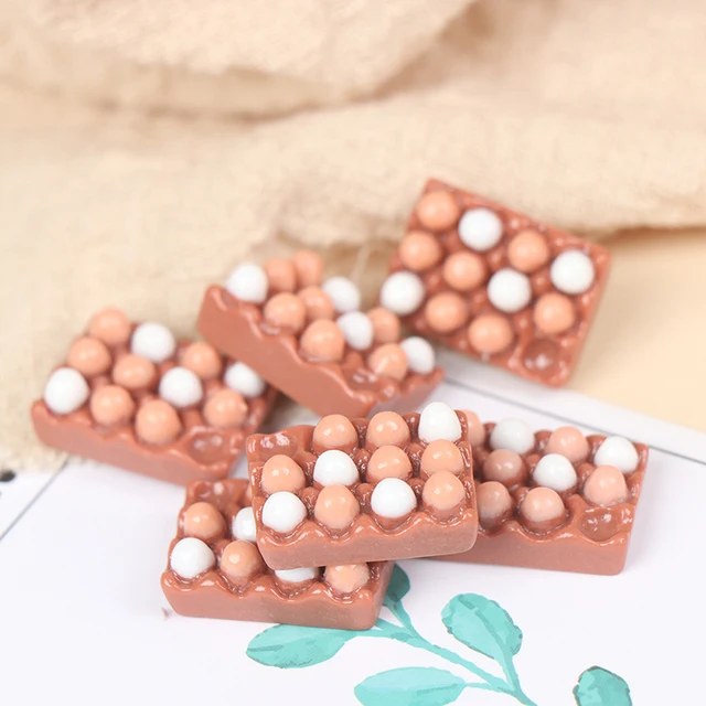 6pcs 1:12 Scale Dollhouse Miniature Eggs Kitchen Food Model Kitchen Decor 5