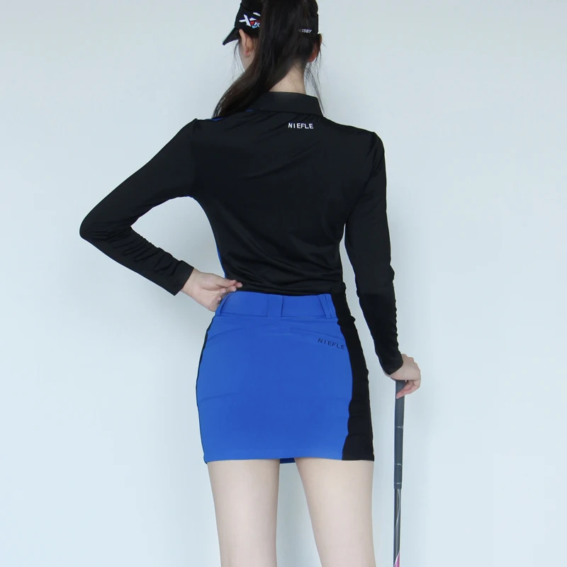 Golf Women's Long Sleeved Slimming and Height Improvement Style Short Skirt Outdoor Leisure Sports