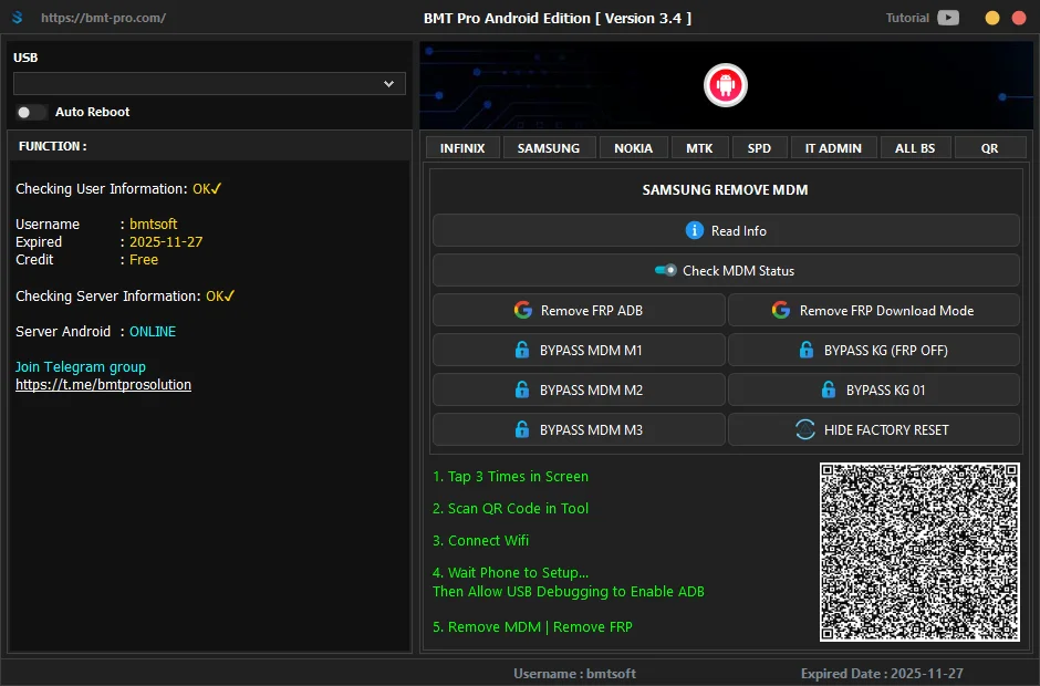 BMT PRO Tool 1 AN - 1 PC Opération illimitée pour Apple et Android ...