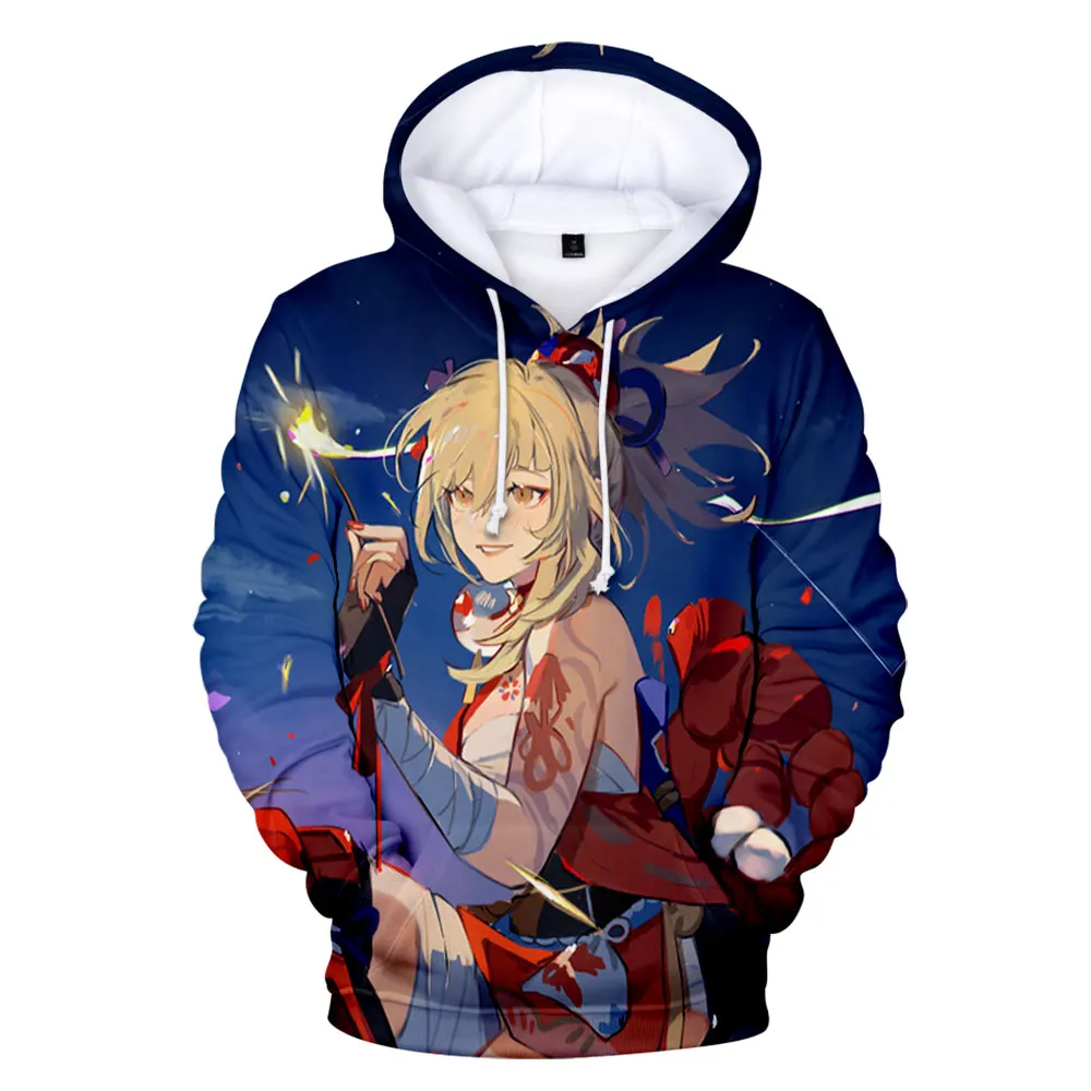Genshin Impact Yoimiya Anime Clothing 3D Hoodie Loose Casual New Trend Harajuku Unisex Hoodie