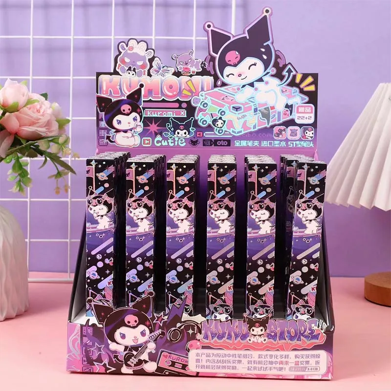 

24 шт./партия, гелевые ручки с черными чернилами, 0,5 мм