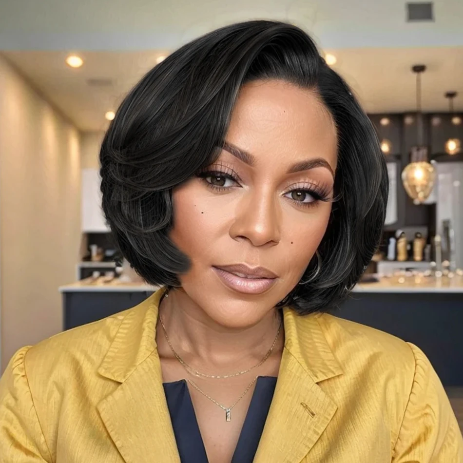 Melodie Pixie Cut Body Wave Short Bob Transparent 4x4 Lace Closure Wigs Human Hair Lace Frontal Brazilian Remy Hair For Women