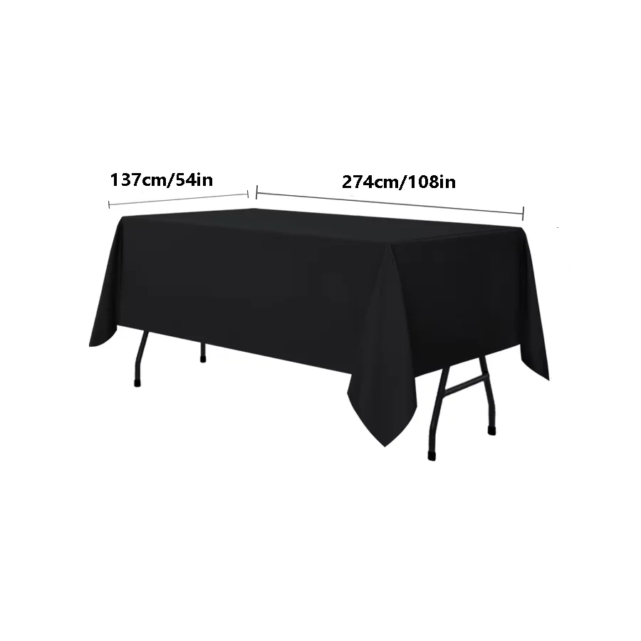 Black Rectangular Tablecloth - 54 x 108 inches - Disposable Tablecloths for Meals, Parties and other Occasions 3