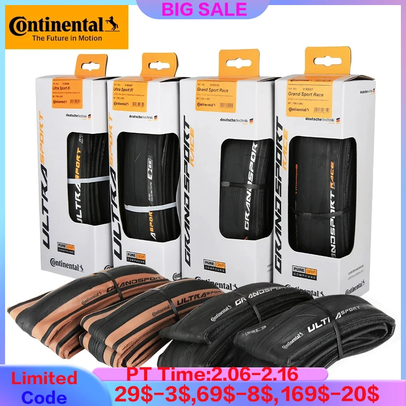 1 Pce Continental Road Tire Ultra Sport Iii & Grand Sport Race 700 X 23C /25C/28C Gravel Road Bicycle E-Bikes Pneumatico Pieghevole