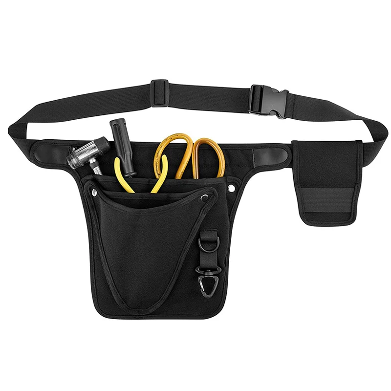 Multi pocket outdoor apron waist bag multifunctional hairdressing and gardening zipper pocket work bag