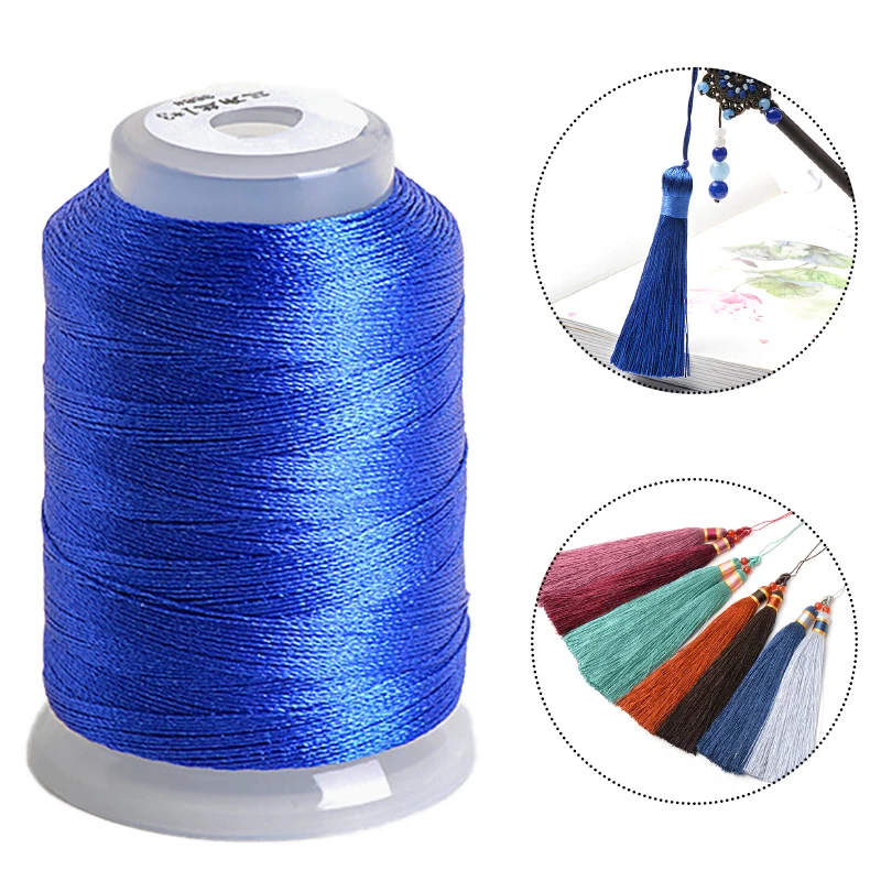 350M/roll Colorful Ice Silk Tassel Line 0.2MM 3-strand Winding Rayon Mercerized DIY Handmade Superfine Durable Sewing Threads 5