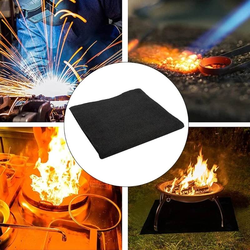 Welding Blanket Fireproof Heat Resistant Flame Retardant Carbon Felt for Welder 4