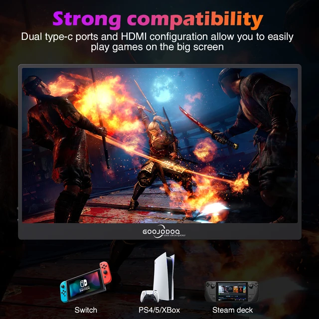 생생한 이미지와 멋진 컬러 복제를 제공하는 GOOJODOQ 휴대용 게이밍 모니터