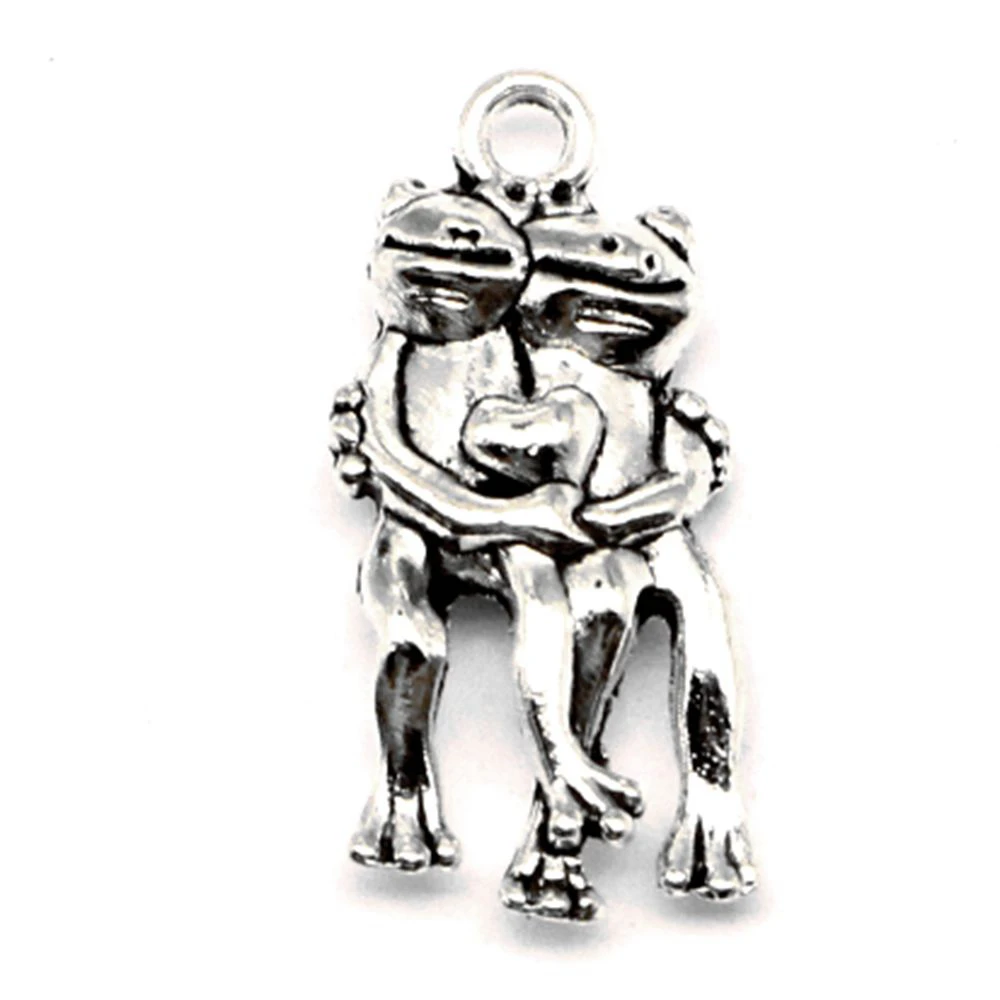 

50pcs Wholesale Jewelry Lots Frog Charms Pendant Supplies For Jewelry Materials 11x23mm