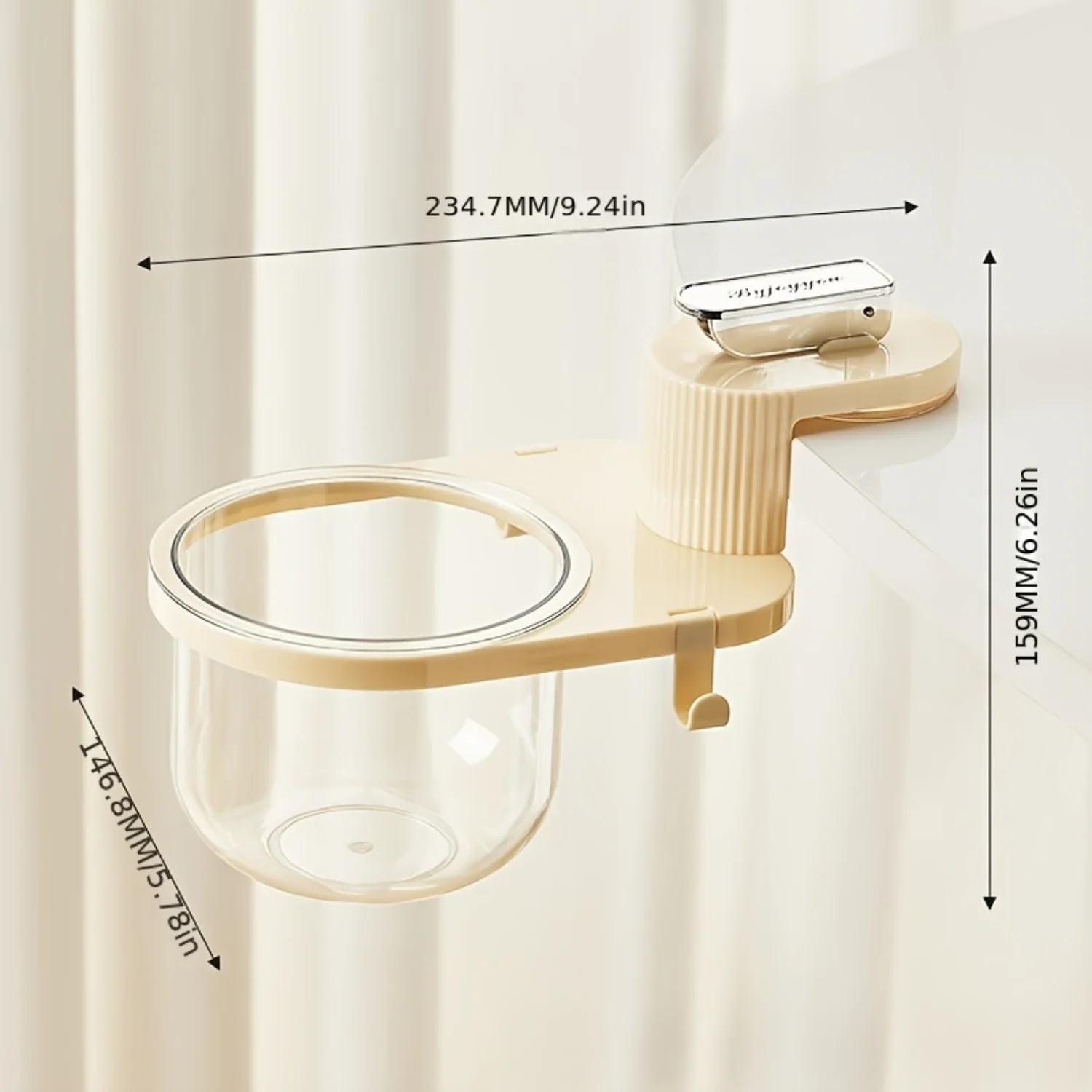 Rotating Desk Trash Can with Suction Cup-Cute Mini Waste Basket for Office & Kitchen, Wall-Mountable Bin Small Trash Can Mini