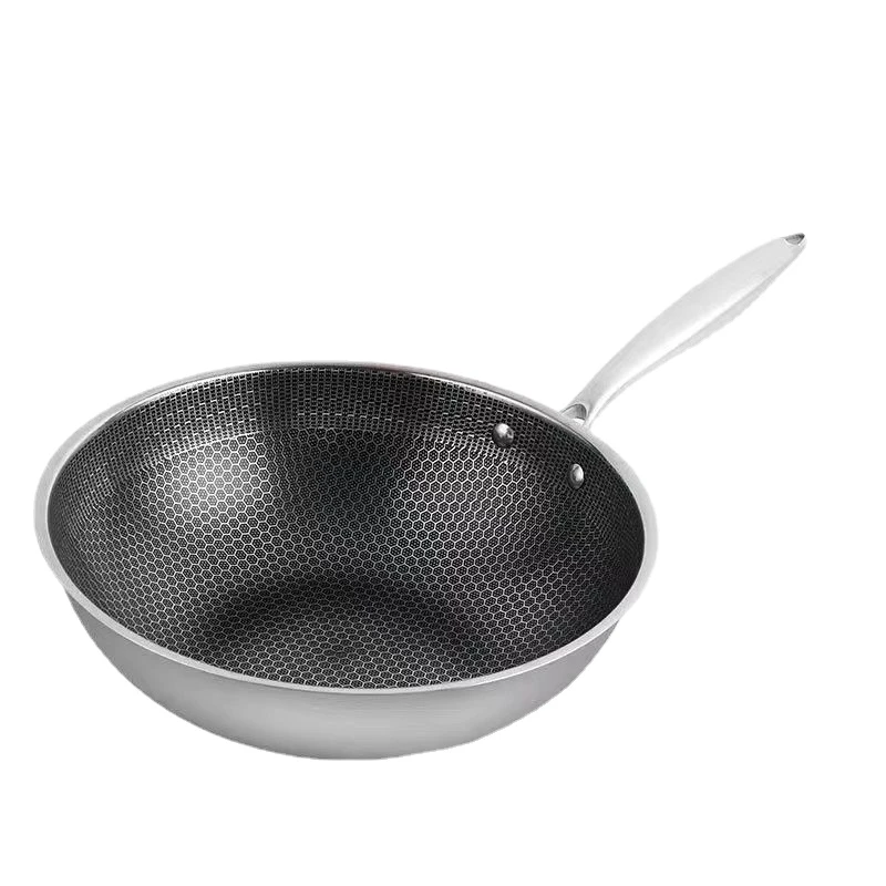 32cm Frying Pan Stainless Steel Wok Nonstick Pan Fried Steak Pot