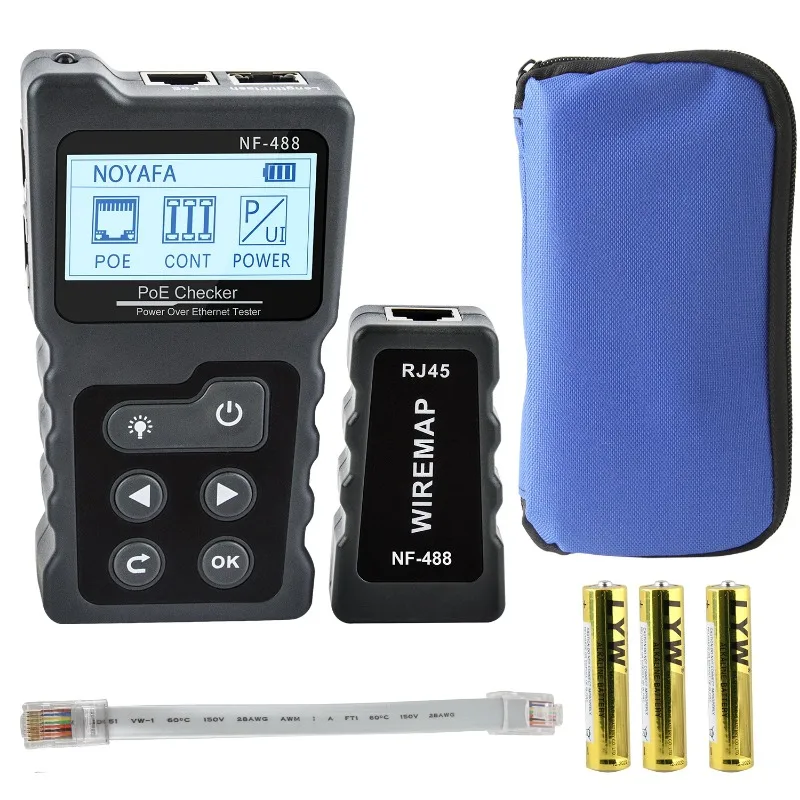 NOYAFA NF-488 LCD Network PoE Checker Over The Ethernet cat5 cat6 Lan Cable Tester Loop Test Tool 6