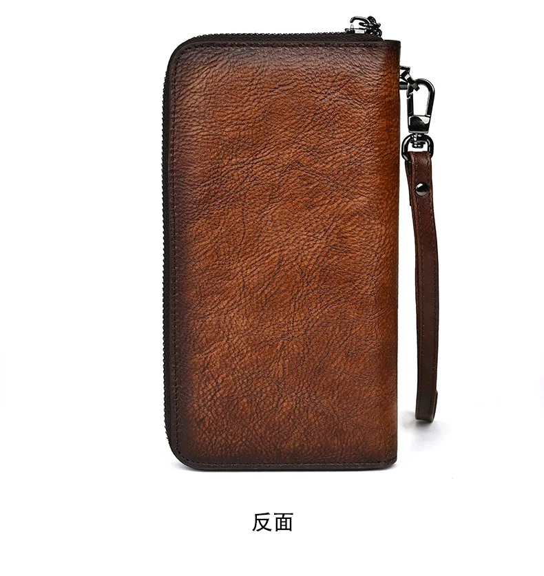 Vintage Echt leder Frau Brieftasche lange Damen echte Kuh Leder Geldbörse erste Schicht Rindsleder Karten halter Clutch Tasche – Detail 15